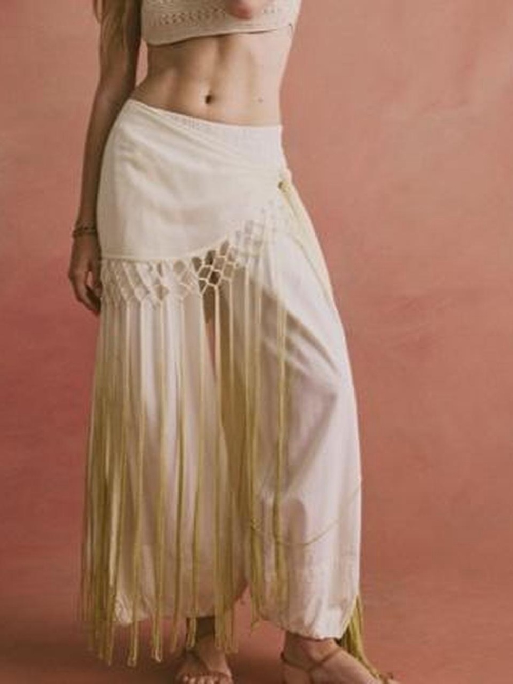 Matthew Williamson Cream Silk Fringe